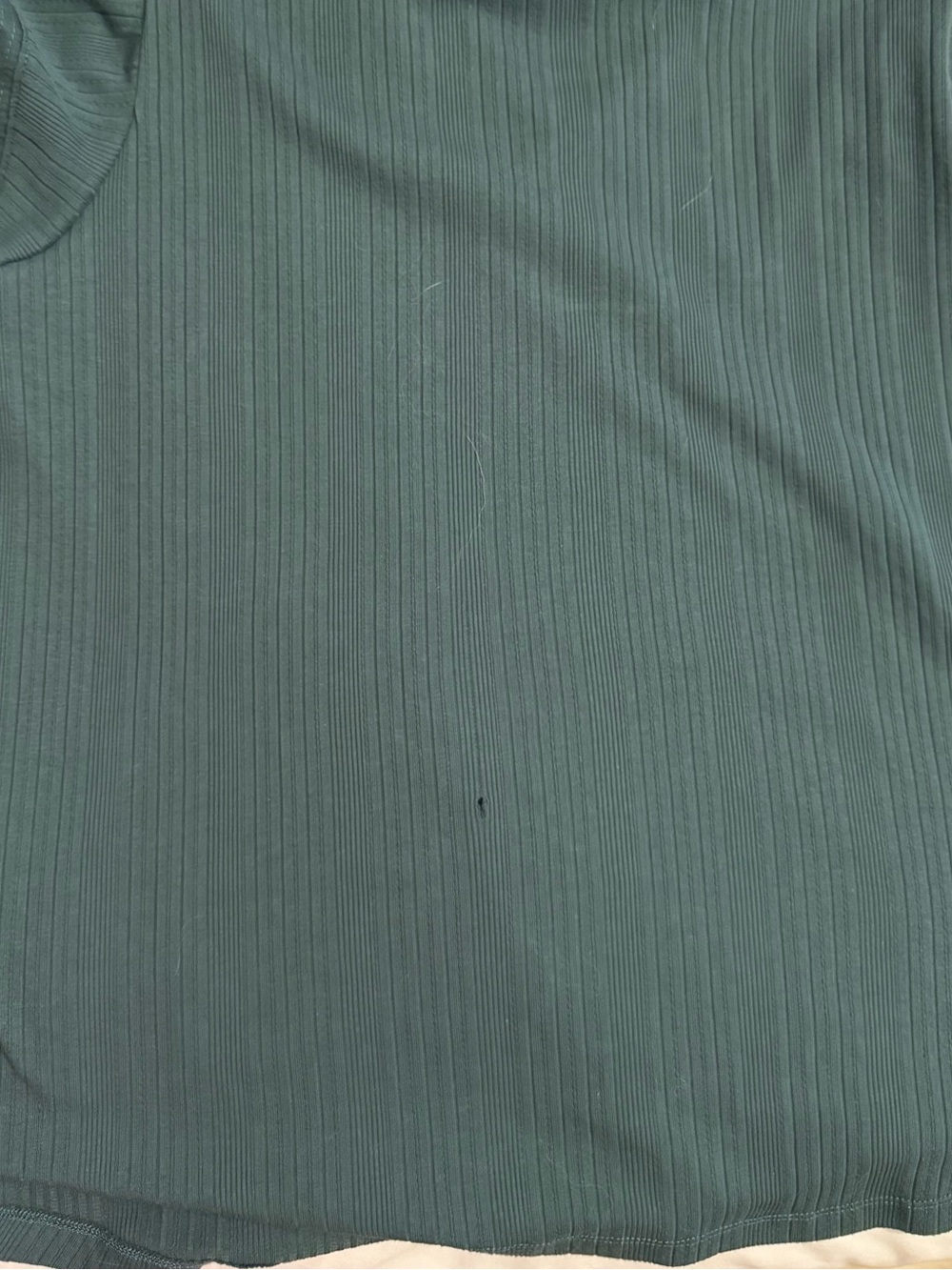 Democracy Teal Ribbed V-Neck Ruffle Sleeve Top - Picture 7 of 7